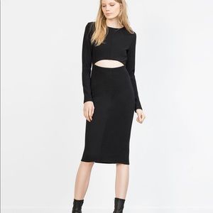 Zara NWT Bodycon Ottoman Rib Dress